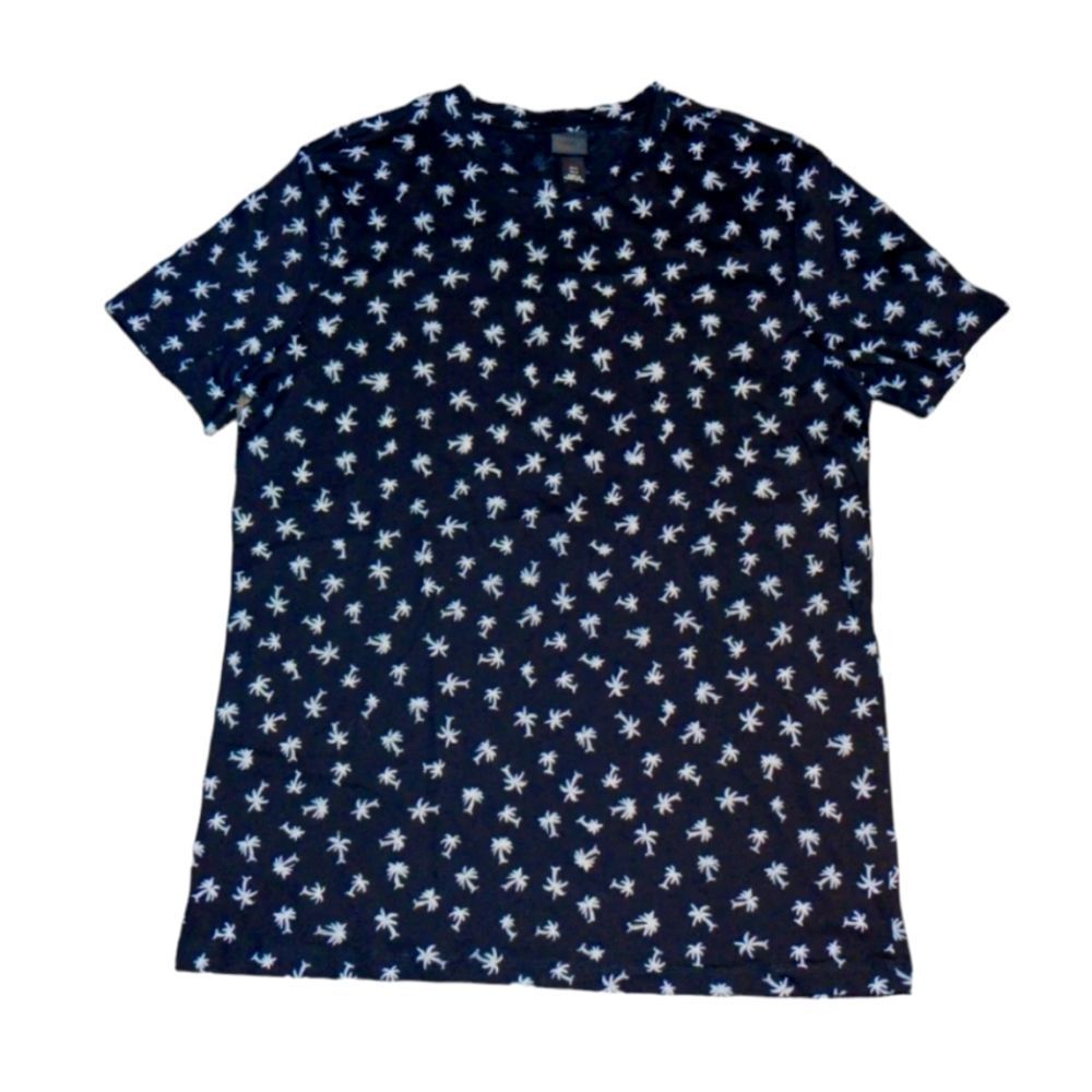 H&M palms trees print Crew neck T Shirt Men's Size Medium